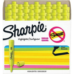 Sharpie - Markers & Paintsticks Type: Highlighter Color: Fluorescent Yellow - Americas Industrial Supply