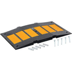 Vestil - 20-5/16" Long x 35-1/4" Wide x 2-7/16" High, Rubber Speed Hump - Yellow & Black - Americas Industrial Supply