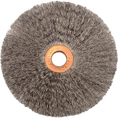 4″ Small Diameter Crimped Wire Wheel, .006″ Steel Fill, 1/2″ Arbor Hole - Americas Industrial Supply