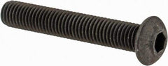 Value Collection - 1/4-28 UNF Hex Socket Drive, Button Screw - Alloy Steel, Black Oxide Finish, Fully Threaded, 1-1/2" Length Under Head - Americas Industrial Supply