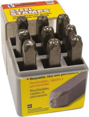 C.H. Hanson - 9 Piece, 5/32" Character Steel Stamp Set - Figures, Heavy Duty - Americas Industrial Supply