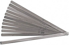 Proto - 12 Piece, 0.0015 to 0.02" Thick, Parallel Feeler Gage Set - 12" Leaf Length, 1/2" Wide, Steel - Americas Industrial Supply