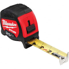 Milwaukee Tool - 25' x 1-5/16" Yellow/Black Blade Tape Measure - Americas Industrial Supply