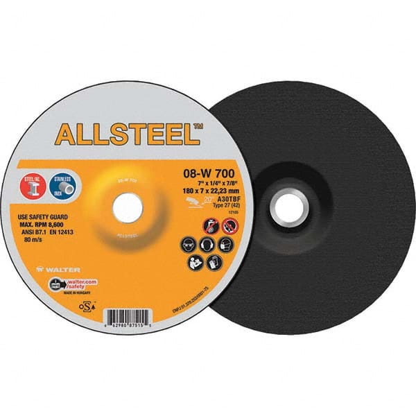 WALTER Surface Technologies - Depressed-Center Wheels Wheel Diameter (Inch): 7 Wheel Thickness (Inch): 1/4 - Americas Industrial Supply