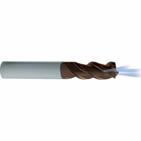 Guhring - 1/2", 3 Flute, Single End, Solid Carbide, Corner Chamfer End Mill - 3" OAL, 5/8 LOC, Right Hand Cut - Americas Industrial Supply