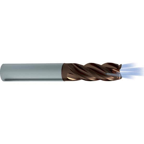Guhring - 1/2", 4 Flute, Single End, Solid Carbide, Corner Chamfer End Mill - 3-1/2" OAL, 1 LOC, Right Hand Cut - Americas Industrial Supply