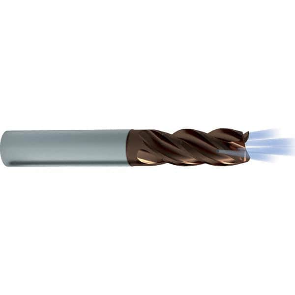 Guhring - 5/8", 4 Flute, Single End, Solid Carbide, Corner Chamfer End Mill - 3-1/2" OAL, 1-1/4 LOC, Right Hand Cut - Americas Industrial Supply
