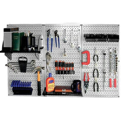 Wall Control - 48" Wide x 32" High Peg Board Kit - 3 Panels, Metal, Gray/Black - Americas Industrial Supply