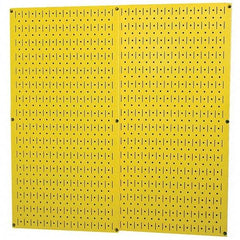 Wall Control - 32" Wide x 32" High Peg Board Storage Board - 2 Panels, Metal, Yellow - Americas Industrial Supply