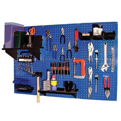 Wall Control - 48" Wide x 32" High Peg Board Kit - 3 Panels, Metal, Blue/Black - Americas Industrial Supply