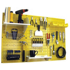 Wall Control - 48" Wide x 32" High Peg Board Kit - 3 Panels, Metal, Yellow/White - Americas Industrial Supply