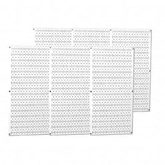 Wall Control - 96" Wide x 32" High Peg Board Storage Board - 6 Panels, Metal, White - Americas Industrial Supply