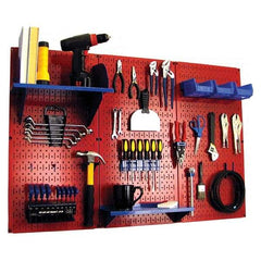 Wall Control - 48" Wide x 32" High Peg Board Kit - 3 Panels, Metal, Red/Blue - Americas Industrial Supply