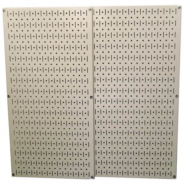 Wall Control - 32" Wide x 32" High Peg Board Storage Board - 2 Panels, Metal, Beige - Americas Industrial Supply