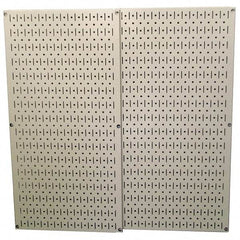Wall Control - 32" Wide x 32" High Peg Board Storage Board - 2 Panels, Metal, Beige - Americas Industrial Supply