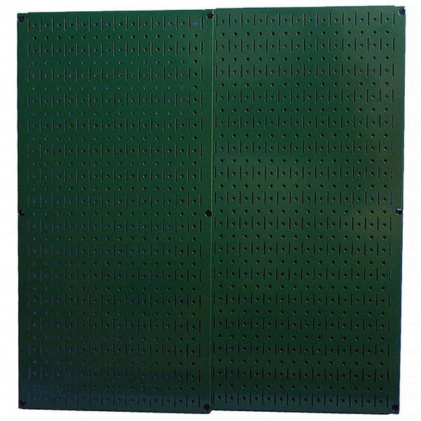 Wall Control - 32" Wide x 32" High Peg Board Storage Board - 2 Panels, Metal, Green - Americas Industrial Supply