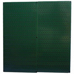 Wall Control - 32" Wide x 32" High Peg Board Storage Board - 2 Panels, Metal, Green - Americas Industrial Supply