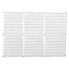 Wall Control - 48" Wide x 32" High Peg Board Storage Board - 3 Panels, Metal, White - Americas Industrial Supply