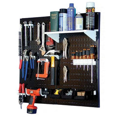 Wall Control - 32" Wide x 32" High Peg Board Kit - 2 Panels, Metal, Black/White - Americas Industrial Supply