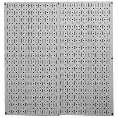 Wall Control - 32" Wide x 32" High Peg Board Storage Board - 2 Panels, Metal, Gray - Americas Industrial Supply