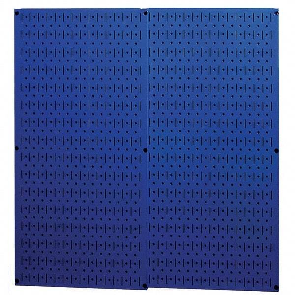 Wall Control - 32" Wide x 32" High Peg Board Storage Board - 2 Panels, Metal, Blue - Americas Industrial Supply