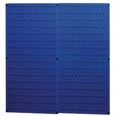 Wall Control - 32" Wide x 32" High Peg Board Storage Board - 2 Panels, Metal, Blue - Americas Industrial Supply