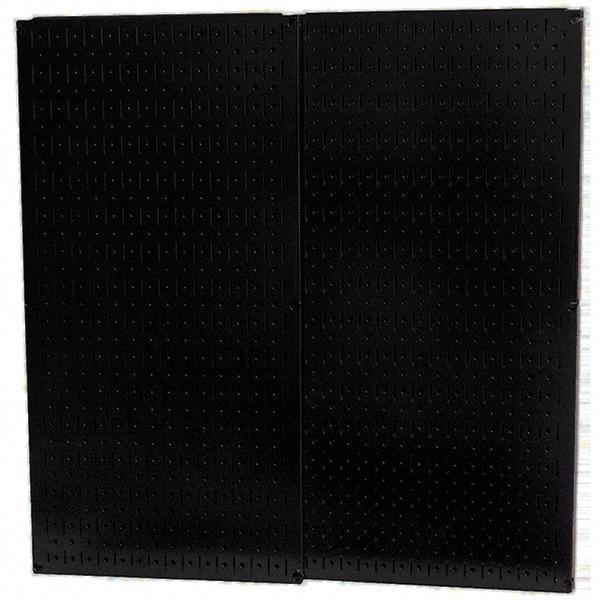 Wall Control - 32" Wide x 32" High Peg Board Storage Board - 2 Panels, Metal, Black - Americas Industrial Supply