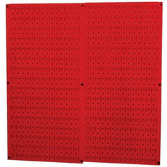 Wall Control - 32" Wide x 32" High Peg Board Storage Board - 2 Panels, Metal, Red - Americas Industrial Supply