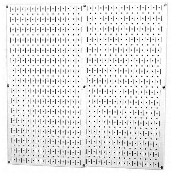 Wall Control - 32" Wide x 32" High Peg Board Storage Board - 2 Panels, Metal, White - Americas Industrial Supply