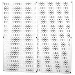 Wall Control - 32" Wide x 32" High Peg Board Storage Board - 2 Panels, Metal, White - Americas Industrial Supply