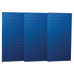 Wall Control - 48" Wide x 32" High Peg Board Storage Board - 3 Panels, Metal, Blue - Americas Industrial Supply