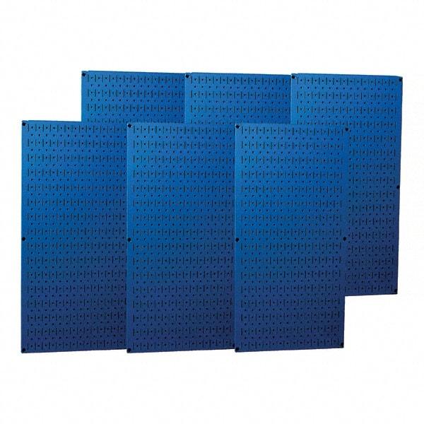 Wall Control - 96" Wide x 32" High Peg Board Storage Board - 6 Panels, Metal, Blue - Americas Industrial Supply