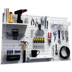 Wall Control - 48" Wide x 32" High Peg Board Kit - 3 Panels, Metal, White - Americas Industrial Supply