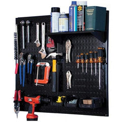 Wall Control - 32" Wide x 32" High Peg Board Kit - 2 Panels, Metal, Black - Americas Industrial Supply