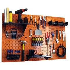 Wall Control - 48" Wide x 32" High Peg Board Kit - 3 Panels, Metal, Orange/Black - Americas Industrial Supply