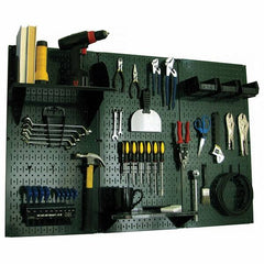 Wall Control - 48" Wide x 32" High Peg Board Kit - 3 Panels, Metal, Green/Black - Americas Industrial Supply