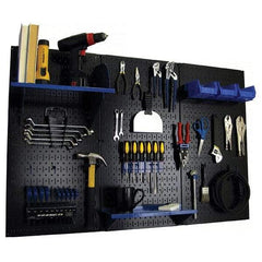 Wall Control - 48" Wide x 32" High Peg Board Kit - 3 Panels, Metal, Black/Blue - Americas Industrial Supply