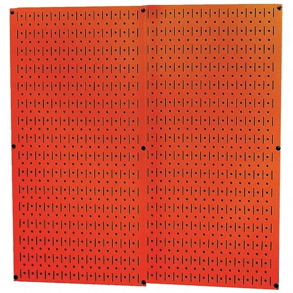 Wall Control - 32" Wide x 32" High Peg Board Storage Board - 2 Panels, Metal, Orange - Americas Industrial Supply