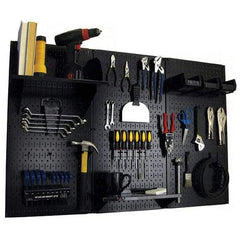 Wall Control - 48" Wide x 32" High Peg Board Kit - 3 Panels, Metal, Black - Americas Industrial Supply