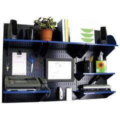 Wall Control - 48" Wide x 32" High Industrial Steel Tool Board System - 3 Panels, Metal, Black/Blue - Americas Industrial Supply