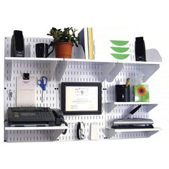 Wall Control - 48" Wide x 32" High Industrial Steel Tool Board System - 3 Panels, Metal, White - Americas Industrial Supply