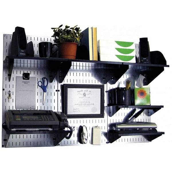 Wall Control - 48" Wide x 32" High Industrial Steel Tool Board System - 3 Panels, Galvanized Steel, Galvanized/Black - Americas Industrial Supply