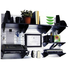 Wall Control - 48" Wide x 32" High Industrial Steel Tool Board System - 3 Panels, Galvanized Steel, Galvanized/Black - Americas Industrial Supply