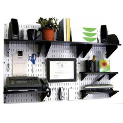 Wall Control - 48" Wide x 32" High Industrial Steel Tool Board System - 3 Panels, Metal, White/Black - Americas Industrial Supply