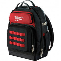 Milwaukee Tool - PACKOUT 48 Pocket, Ballistic Polyester, Red/Black Backpack Tool Bag - Americas Industrial Supply