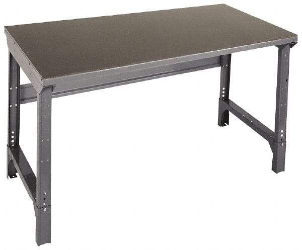Edsal - 60 Wide x 30" Deep x 29" High, Steel Workbench - Straight Square Edge, Adjustable Height Legs - Americas Industrial Supply