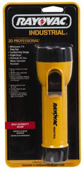 Rayovac - Incandescent Bulb, Industrial/Tactical Flashlight - Yellow Body, 2 D Batteries Not Included - Americas Industrial Supply