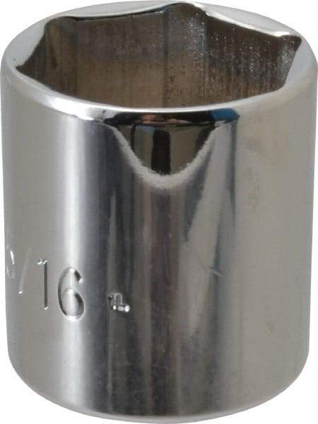 Proto - 1-5/16", 1/2" Drive, Standard Hand Socket - 6 Points, 2-1/8" OAL, Chrome Finish - Americas Industrial Supply