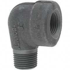 Made in USA - Size 1/2", Class 3,000, Forged Carbon Steel Black Pipe 90° Street Elbow - 3,000 psi, Threaded End Connection - Americas Industrial Supply