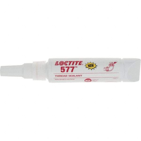 Loctite - 50 mL Tube, Yellow, Medium Strength Liquid Threadlocker - Series 577 - Americas Industrial Supply